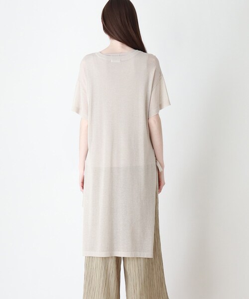 DRESKIP(ドレスキップ)の「◆【2点セット】サイドリボンシア-ニットワンピース×インナータンク(ワンピース・レディース・ブラック/サンドベージュ/グリーン系・02/03)」の10枚目の写真