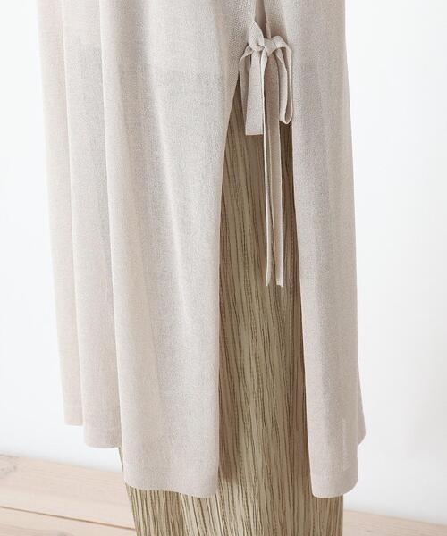 DRESKIP(ドレスキップ)の「◆【2点セット】サイドリボンシア-ニットワンピース×インナータンク(ワンピース・レディース・ブラック/サンドベージュ/グリーン系・02/03)」の13枚目の写真