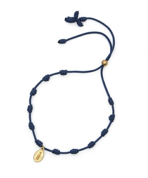 FACES(7)（フェイシーズセブン）の「MARCABANA マールカバーナ ロザリオコードアンクレット ブラス  MARIA マリア（アンクレット・レディース・ブラック/ネイビー/カーキ/ブルー/レッド・FREE）」の7枚目の写真