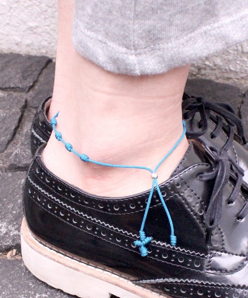 FACES(7)（フェイシーズセブン）の「MARCABANA マールカバーナ ロザリオコードアンクレット ブラス  MARIA マリア（アンクレット・レディース・ブラック/ネイビー/カーキ/ブルー/レッド・FREE）」の11枚目の写真