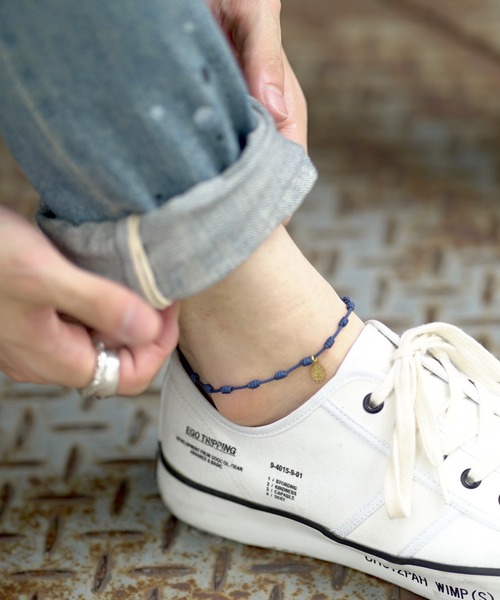 FACES(7)（フェイシーズセブン）の「MARCABANA マールカバーナ ロザリオコードアンクレット ブラス  MARIA マリア（アンクレット・レディース・ブラック/ネイビー/カーキ/ブルー/レッド・FREE）」の20枚目の写真