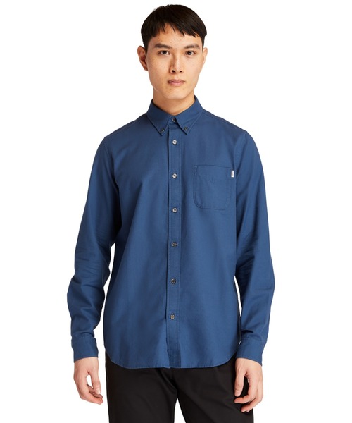 Timberland(ティンバーランド)の「メンズ 長袖 ゲイル リバー ヤーン ダイ オックスフォード シャツ(シャツ/ブラウス・メンズ・ホワイト/ダークブルー/ネイビー/ダークネイビー・SMALL/MEDIUM/LARGE/X-LARGE/XX-LARGE/X-SMALL)」の3枚目の写真