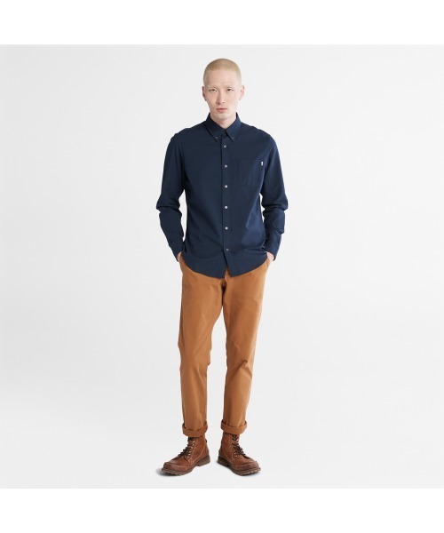Timberland(ティンバーランド)の「メンズ 長袖 ゲイル リバー ヤーン ダイ オックスフォード シャツ(シャツ/ブラウス・メンズ・ホワイト/ダークブルー/ネイビー/ダークネイビー・SMALL/MEDIUM/LARGE/X-LARGE/XX-LARGE/X-SMALL)」の10枚目の写真