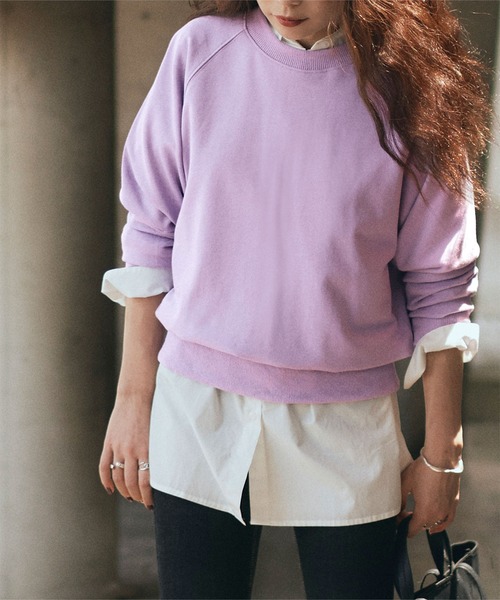 titivate(ティティベイト)の「ベーシックスウェットプルオーバー(スウェット・レディース・ピンク/オフホワイト/イエロー/パープル/モカ/ブラック・M/S)」の13枚目の写真