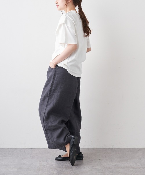 PUAL CE CIN(ピュアルセシン)の「【Du noir】リネンスラックスパンツ(スラックス・レディース・ブラック/グレー/ベージュ・FREE)」の2枚目の写真