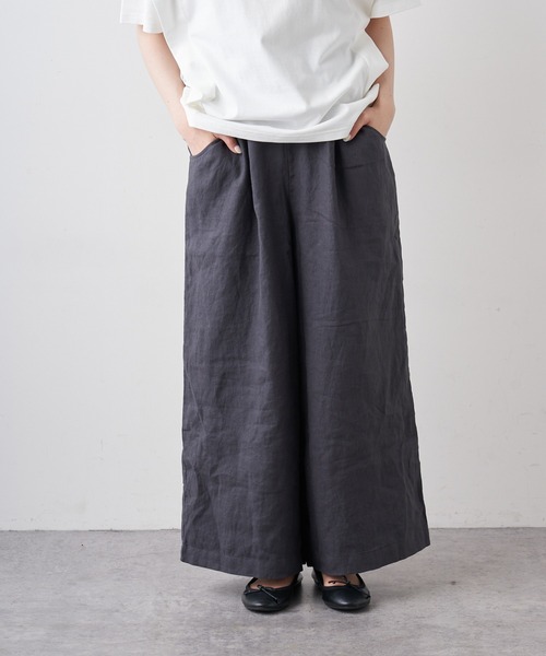 PUAL CE CIN(ピュアルセシン)の「【Du noir】リネンスラックスパンツ(スラックス・レディース・ブラック/グレー/ベージュ・FREE)」の6枚目の写真