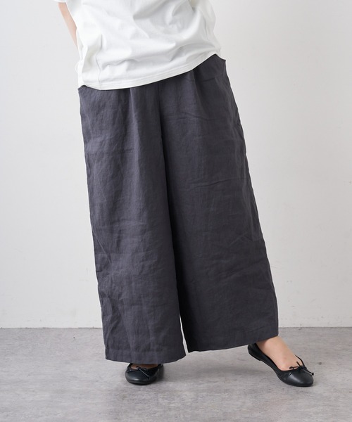 PUAL CE CIN(ピュアルセシン)の「【Du noir】リネンスラックスパンツ(スラックス・レディース・ブラック/グレー/ベージュ・FREE)」の9枚目の写真