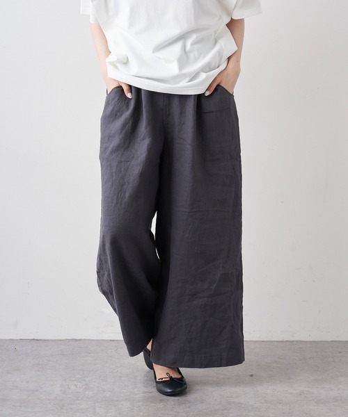 PUAL CE CIN(ピュアルセシン)の「【Du noir】リネンスラックスパンツ(スラックス・レディース・ブラック/グレー/ベージュ・FREE)」の14枚目の写真