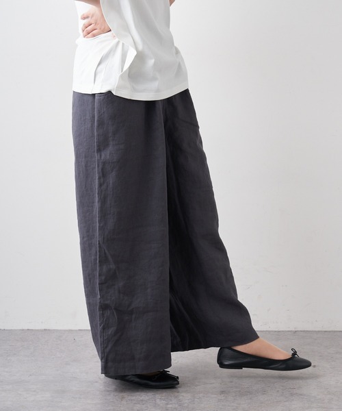 PUAL CE CIN(ピュアルセシン)の「【Du noir】リネンスラックスパンツ(スラックス・レディース・ブラック/グレー/ベージュ・FREE)」の11枚目の写真