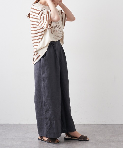 PUAL CE CIN(ピュアルセシン)の「【Du noir】リネンスラックスパンツ(スラックス・レディース・ブラック/グレー/ベージュ・FREE)」の5枚目の写真