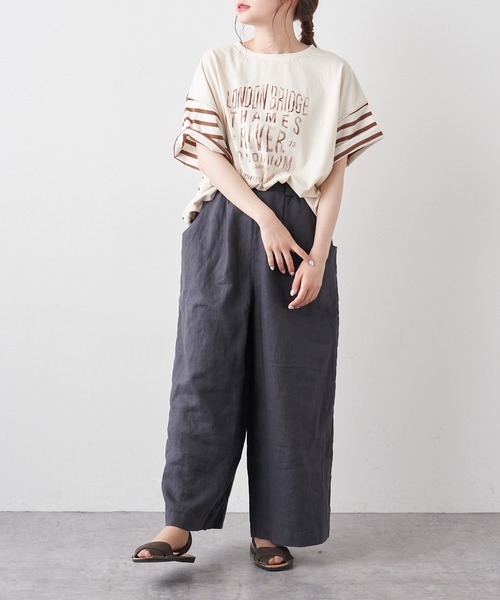 PUAL CE CIN(ピュアルセシン)の「【Du noir】リネンスラックスパンツ(スラックス・レディース・ブラック/グレー/ベージュ・FREE)」の12枚目の写真