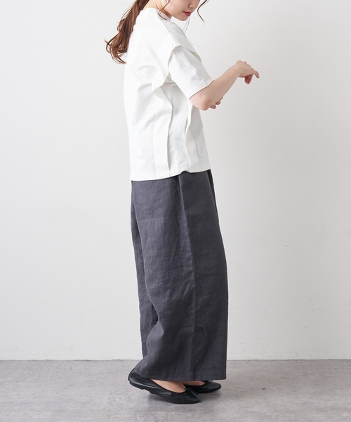 PUAL CE CIN(ピュアルセシン)の「【Du noir】リネンスラックスパンツ(スラックス・レディース・ブラック/グレー/ベージュ・FREE)」の10枚目の写真