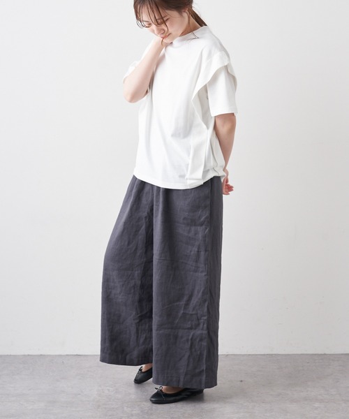 PUAL CE CIN(ピュアルセシン)の「【Du noir】リネンスラックスパンツ(スラックス・レディース・ブラック/グレー/ベージュ・FREE)」の7枚目の写真