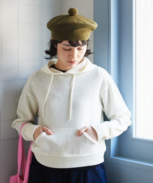 bulle de savon（ビュルデサボン）の「強縮　パーカー（パーカー・レディース・ホワイト/ネイビー・FREE）」の11枚目の写真