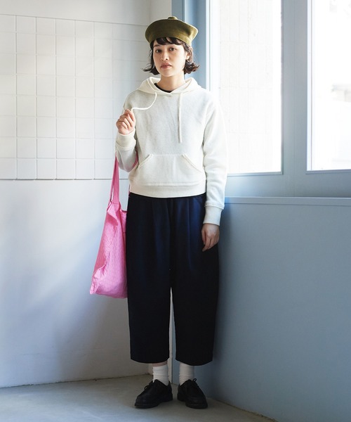 bulle de savon（ビュルデサボン）の「強縮　パーカー（パーカー・レディース・ホワイト/ネイビー・FREE）」の6枚目の写真