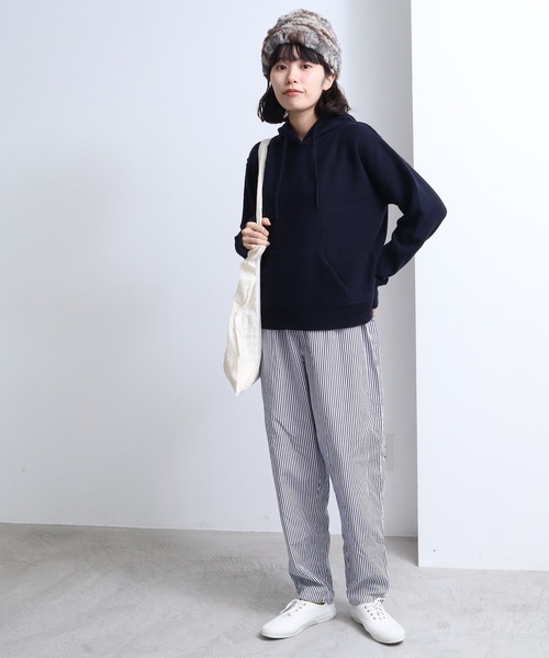 bulle de savon（ビュルデサボン）の「強縮　パーカー（パーカー・レディース・ホワイト/ネイビー・FREE）」の14枚目の写真