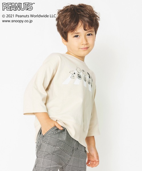 PEANUTS(ピーナッツ)の「【PEANUTS】スヌーピー&フレンズ ゆるシルエット8分袖Tシャツ(Tシャツ/カットソー・キッズ・サックスブルー/アイボリー・90cm/110cm/100cm/120cm/130cm)」の15枚目の写真