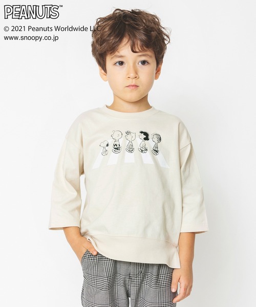 PEANUTS(ピーナッツ)の「【PEANUTS】スヌーピー&フレンズ ゆるシルエット8分袖Tシャツ(Tシャツ/カットソー・キッズ・サックスブルー/アイボリー・90cm/110cm/100cm/120cm/130cm)」の9枚目の写真