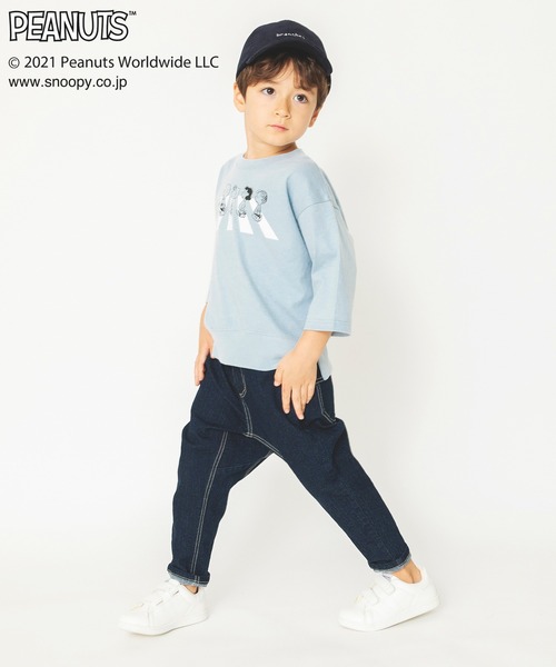 PEANUTS(ピーナッツ)の「【PEANUTS】スヌーピー&フレンズ ゆるシルエット8分袖Tシャツ(Tシャツ/カットソー・キッズ・サックスブルー/アイボリー・90cm/110cm/100cm/120cm/130cm)」の5枚目の写真