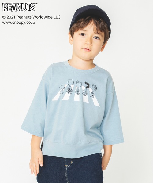 PEANUTS(ピーナッツ)の「【PEANUTS】スヌーピー&フレンズ ゆるシルエット8分袖Tシャツ(Tシャツ/カットソー・キッズ・サックスブルー/アイボリー・90cm/110cm/100cm/120cm/130cm)」の11枚目の写真