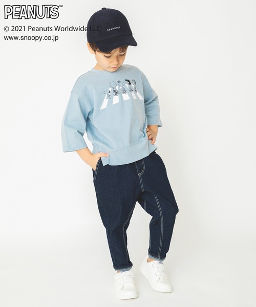 PEANUTS(ピーナッツ)の「【PEANUTS】スヌーピー&フレンズ ゆるシルエット8分袖Tシャツ(Tシャツ/カットソー・キッズ・サックスブルー/アイボリー・90cm/110cm/100cm/120cm/130cm)」の12枚目の写真