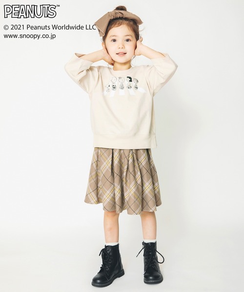 PEANUTS(ピーナッツ)の「【PEANUTS】スヌーピー&フレンズ ゆるシルエット8分袖Tシャツ(Tシャツ/カットソー・キッズ・サックスブルー/アイボリー・90cm/110cm/100cm/120cm/130cm)」の4枚目の写真