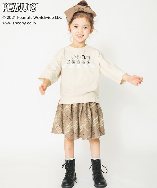 PEANUTS(ピーナッツ)の「【PEANUTS】スヌーピー&フレンズ ゆるシルエット8分袖Tシャツ(Tシャツ/カットソー・キッズ・サックスブルー/アイボリー・90cm/110cm/100cm/120cm/130cm)」の16枚目の写真