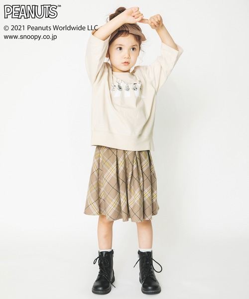 PEANUTS(ピーナッツ)の「【PEANUTS】スヌーピー&フレンズ ゆるシルエット8分袖Tシャツ(Tシャツ/カットソー・キッズ・サックスブルー/アイボリー・90cm/110cm/100cm/120cm/130cm)」の22枚目の写真