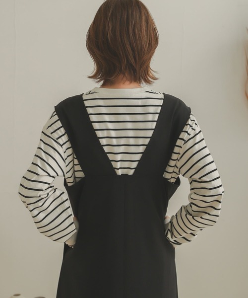 SENSE OF PLACE by URBAN RESEARCH（センスオブプレイスバイアーバンリサーチ）の「オーガニックコットンボーダーチュニック（Tシャツ/カットソー・レディース・ブラック系その他/ブラウン系その他/ホワイト系その他・ONE）」の8枚目の写真