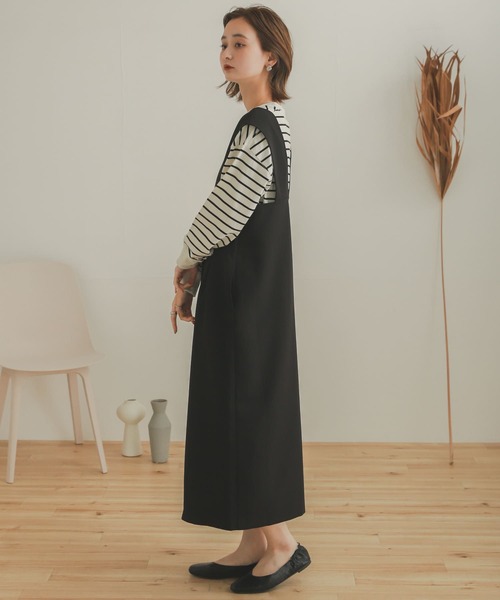 SENSE OF PLACE by URBAN RESEARCH（センスオブプレイスバイアーバンリサーチ）の「オーガニックコットンボーダーチュニック（Tシャツ/カットソー・レディース・ブラック系その他/ブラウン系その他/ホワイト系その他・ONE）」の10枚目の写真