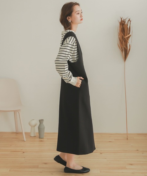 SENSE OF PLACE by URBAN RESEARCH（センスオブプレイスバイアーバンリサーチ）の「オーガニックコットンボーダーチュニック（Tシャツ/カットソー・レディース・ブラック系その他/ブラウン系その他/ホワイト系その他・ONE）」の12枚目の写真