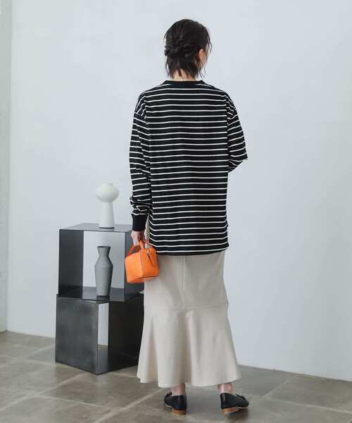 SENSE OF PLACE by URBAN RESEARCH（センスオブプレイスバイアーバンリサーチ）の「オーガニックコットンボーダーチュニック（Tシャツ/カットソー・レディース・ブラック系その他/ブラウン系その他/ホワイト系その他・ONE）」の14枚目の写真