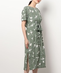 Cookie Chocolate | 花柄ウエストリボンタックワンピース(ワンピース)