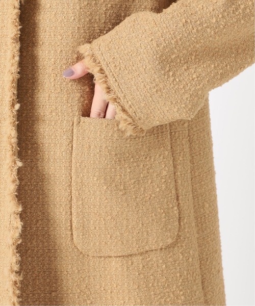 La TOTALITE（ラトータリテ）の「ツイードノーカラーコート◆（ノーカラーコート・レディース・ブラック/ベージュ・38/36）」の4枚目の写真