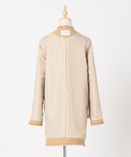 La TOTALITE（ラトータリテ）の「ツイードノーカラーコート◆（ノーカラーコート・レディース・ブラック/ベージュ・38/36）」の7枚目の写真