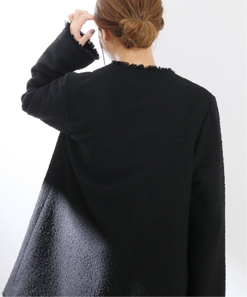 La TOTALITE（ラトータリテ）の「ツイードノーカラーコート◆（ノーカラーコート・レディース・ブラック/ベージュ・38/36）」の15枚目の写真