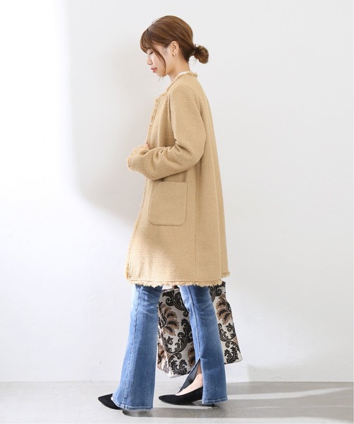 La TOTALITE（ラトータリテ）の「ツイードノーカラーコート◆（ノーカラーコート・レディース・ブラック/ベージュ・38/36）」の18枚目の写真
