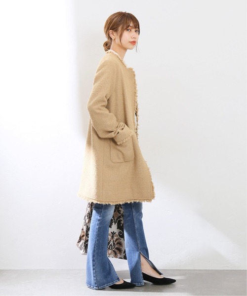 La TOTALITE（ラトータリテ）の「ツイードノーカラーコート◆（ノーカラーコート・レディース・ブラック/ベージュ・38/36）」の20枚目の写真