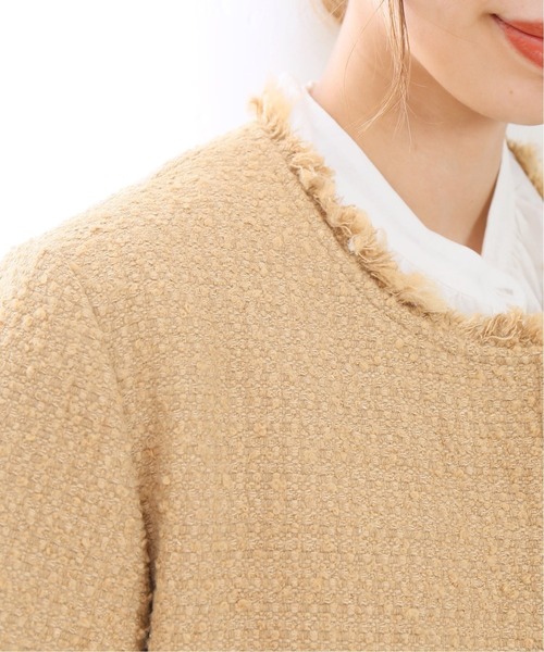 La TOTALITE（ラトータリテ）の「ツイードノーカラーコート◆（ノーカラーコート・レディース・ブラック/ベージュ・38/36）」の22枚目の写真