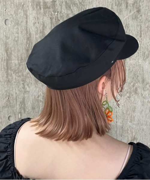 Casselini（キャセリーニ）の「Casselini(キャセリーニ)ポイントレザーキャスケット（キャスケット・レディース・ベージュ/チェック/ブラック/ブラック系/ベージュ系/オリーブ・FREE）」の8枚目の写真