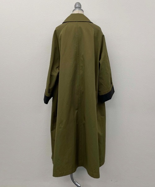Doux archives（ドゥアルシーヴ）の「ロングステンカラーオーバーコート（ステンカラーコート・レディース・ベージュ/カーキ・MEDIUM）」の10枚目の写真