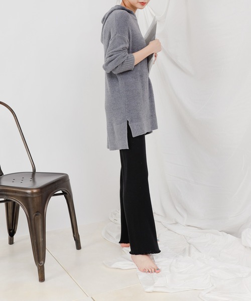 COLONY 2139（コロニートゥーワンスリーナイン）の「丸胴テレコロングパンツ(セットアップ可)（その他パンツ・レディース・ブラック/チャコールグレー・SMALL/LARGE/MEDIUM）」の9枚目の写真