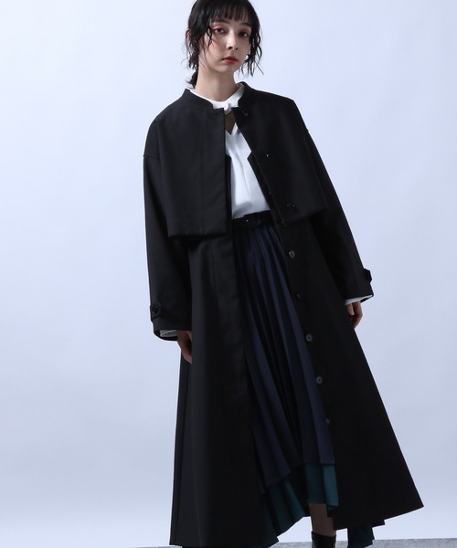 HARE（ハレ）の「2Pレイヤードコート(HARE)（ノーカラーコート・レディース・ブラック/ブラウン/ブラック系その他・FREE）」の20枚目の写真