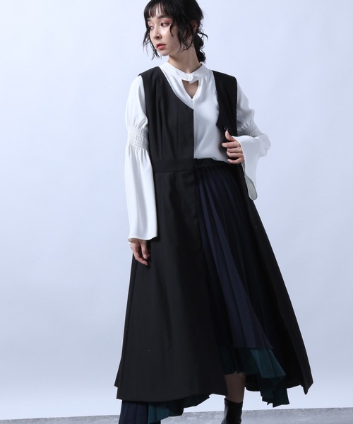 HARE（ハレ）の「2Pレイヤードコート(HARE)（ノーカラーコート・レディース・ブラック/ブラウン/ブラック系その他・FREE）」の15枚目の写真