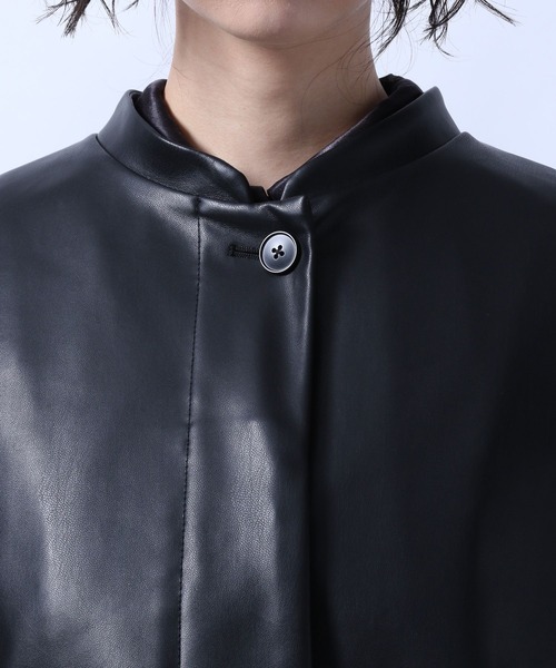 HARE（ハレ）の「2Pレイヤードコート(HARE)（ノーカラーコート・レディース・ブラック/ブラウン/ブラック系その他・FREE）」の17枚目の写真