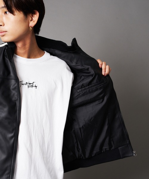 JEANS MATE(ジーンズメイト)の「ブラックPU素材 ライダースタイプ/フードタイプジャケット フェイクレザー(ライダースジャケット・メンズ・その他1/その他2/その他3・MEDIUM/LARGE/X-LARGE)」の8枚目の写真