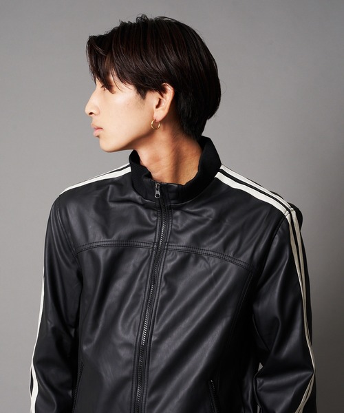 JEANS MATE(ジーンズメイト)の「ブラックPU素材 ライダースタイプ/フードタイプジャケット フェイクレザー(ライダースジャケット・メンズ・その他1/その他2/その他3・MEDIUM/LARGE/X-LARGE)」の7枚目の写真