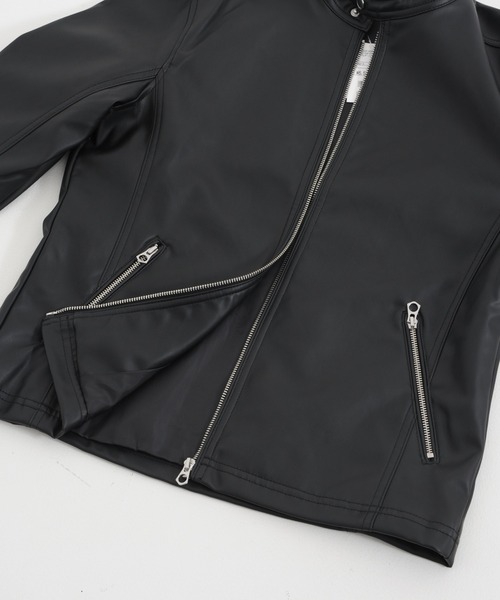 JEANS MATE(ジーンズメイト)の「ブラックPU素材 ライダースタイプ/フードタイプジャケット フェイクレザー(ライダースジャケット・メンズ・その他1/その他2/その他3・MEDIUM/LARGE/X-LARGE)」の16枚目の写真