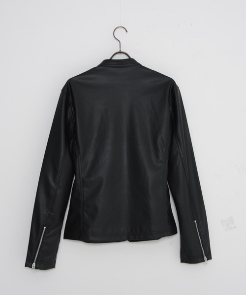 JEANS MATE(ジーンズメイト)の「ブラックPU素材 ライダースタイプ/フードタイプジャケット フェイクレザー(ライダースジャケット・メンズ・その他1/その他2/その他3・MEDIUM/LARGE/X-LARGE)」の11枚目の写真