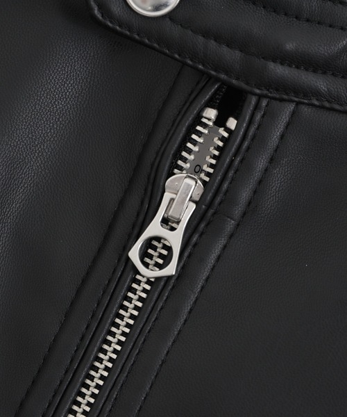 JEANS MATE(ジーンズメイト)の「ブラックPU素材 ライダースタイプ/フードタイプジャケット フェイクレザー(ライダースジャケット・メンズ・その他1/その他2/その他3・MEDIUM/LARGE/X-LARGE)」の13枚目の写真